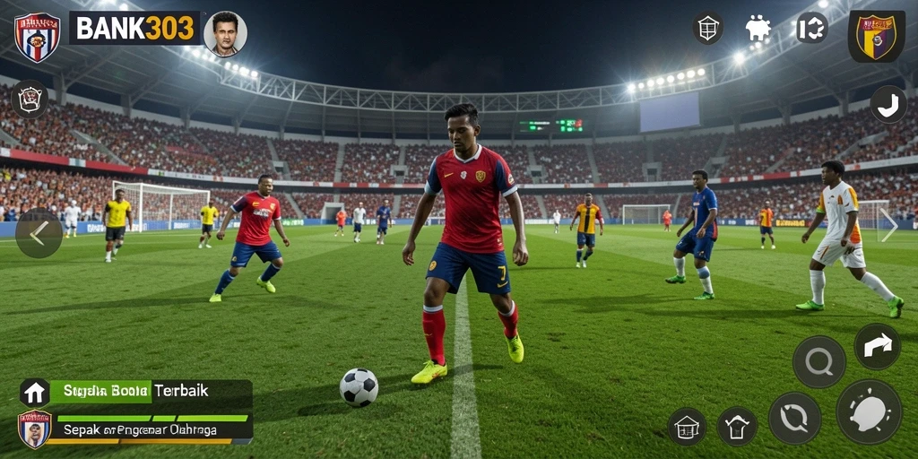 Antarmuka menarik dari game Sepak Bola BANK303