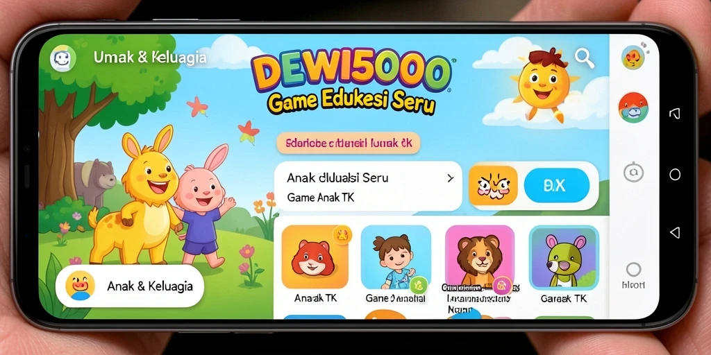 Antarmuka DEWI5000 yang cerah dan interaktif untuk anak-anak.