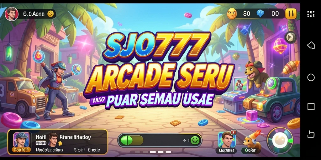 Antarmuka permainan SJO777 yang menarik dan penuh warna.