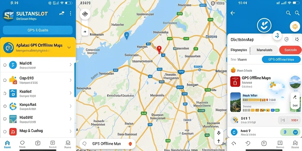 Antarmuka SULTANSLOT menampilkan peta dan rute navigasi yang jelas.