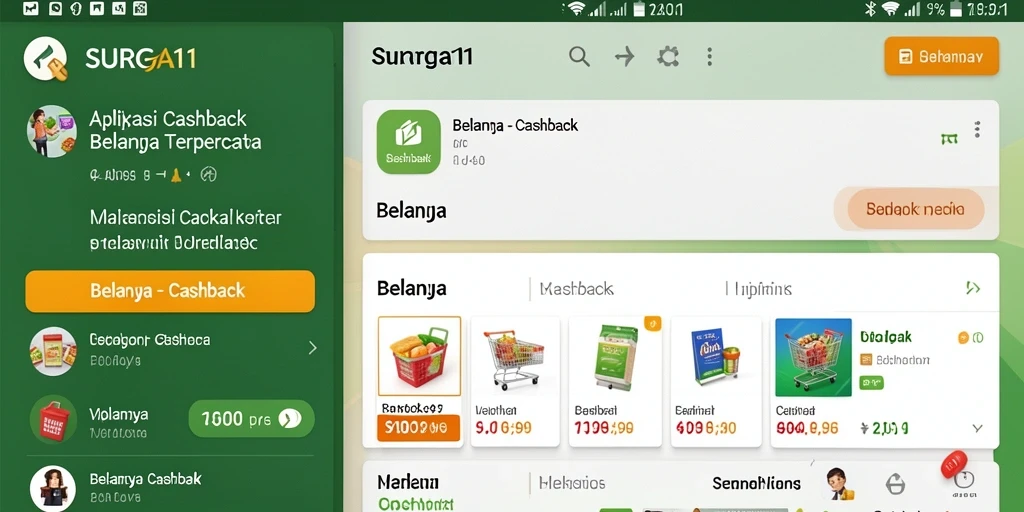 Antarmuka SURGA11 yang sederhana dan fungsional untuk Cashback.
